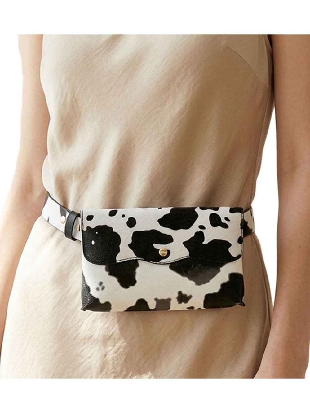 Tigerstars Cow Patterned Faux Leather Fanny Pack Crossbody Belt Bag